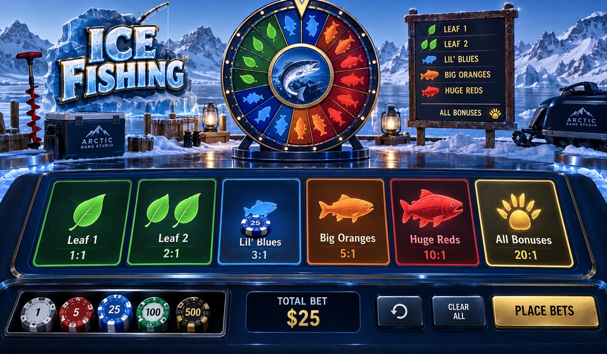 Ice Fishing bet spots Leaf 1 Leaf 2 and bonus bets